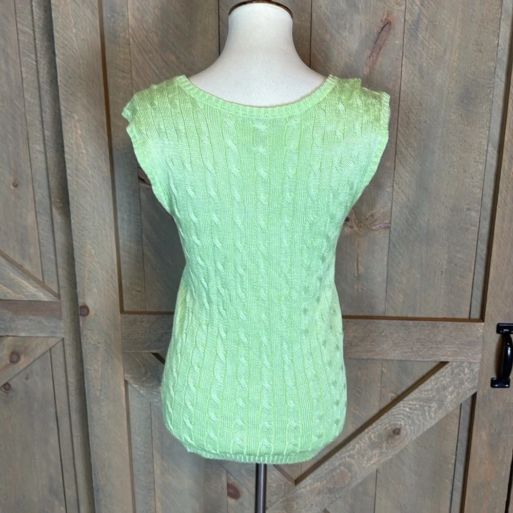Lauren Ralph Lauren lime green cable knit sweater vest Size Large